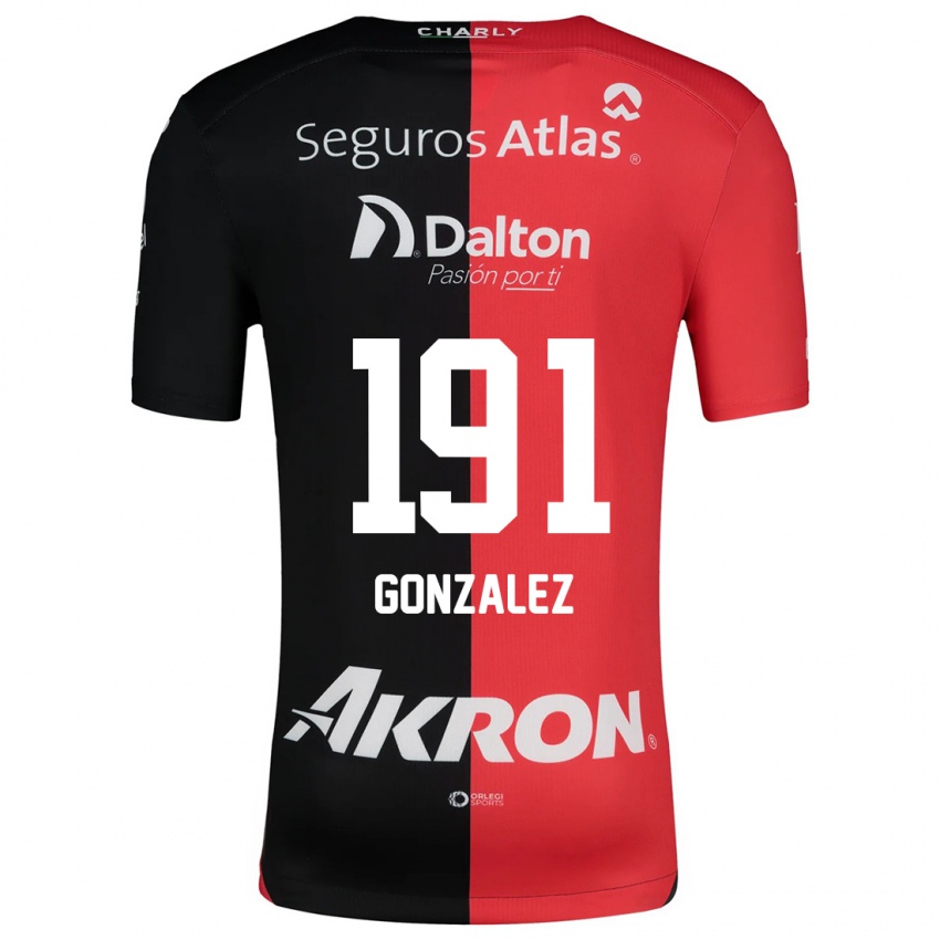 Niño Camiseta Juan González #191 Negro Rojo 1ª Equipación 2024/25 La Camisa