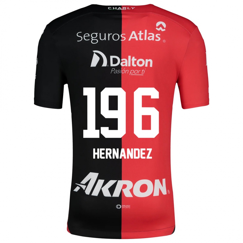 Niño Camiseta Miguel Hernández #196 Negro Rojo 1ª Equipación 2024/25 La Camisa