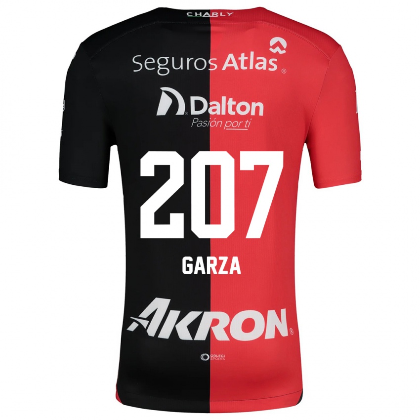 Niño Camiseta Rodolfo Garza #207 Negro Rojo 1ª Equipación 2024/25 La Camisa