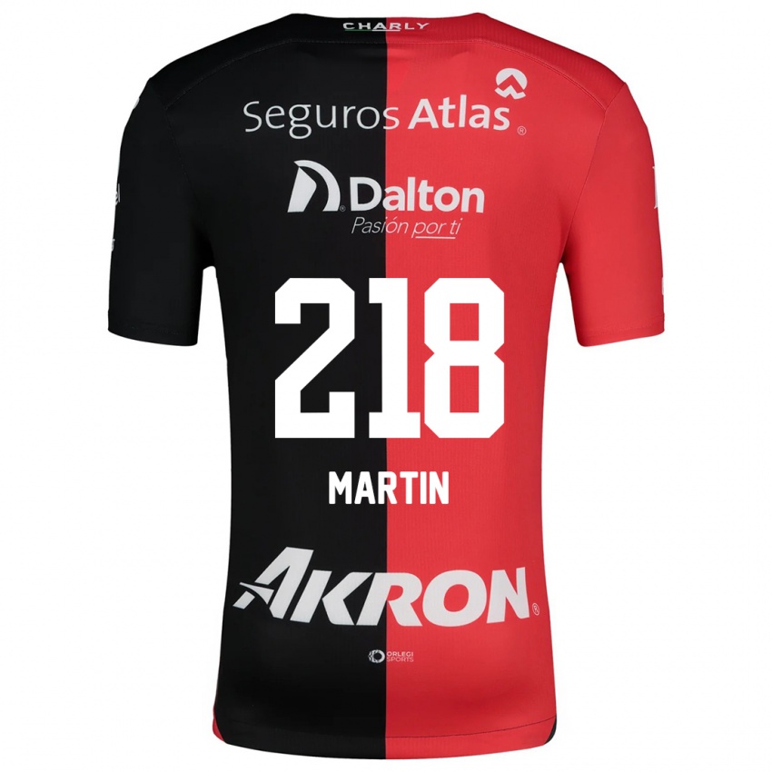 Niño Camiseta Jorge San Martín #218 Negro Rojo 1ª Equipación 2024/25 La Camisa