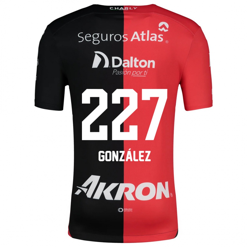 Niño Camiseta Rodolfo González #227 Negro Rojo 1ª Equipación 2024/25 La Camisa