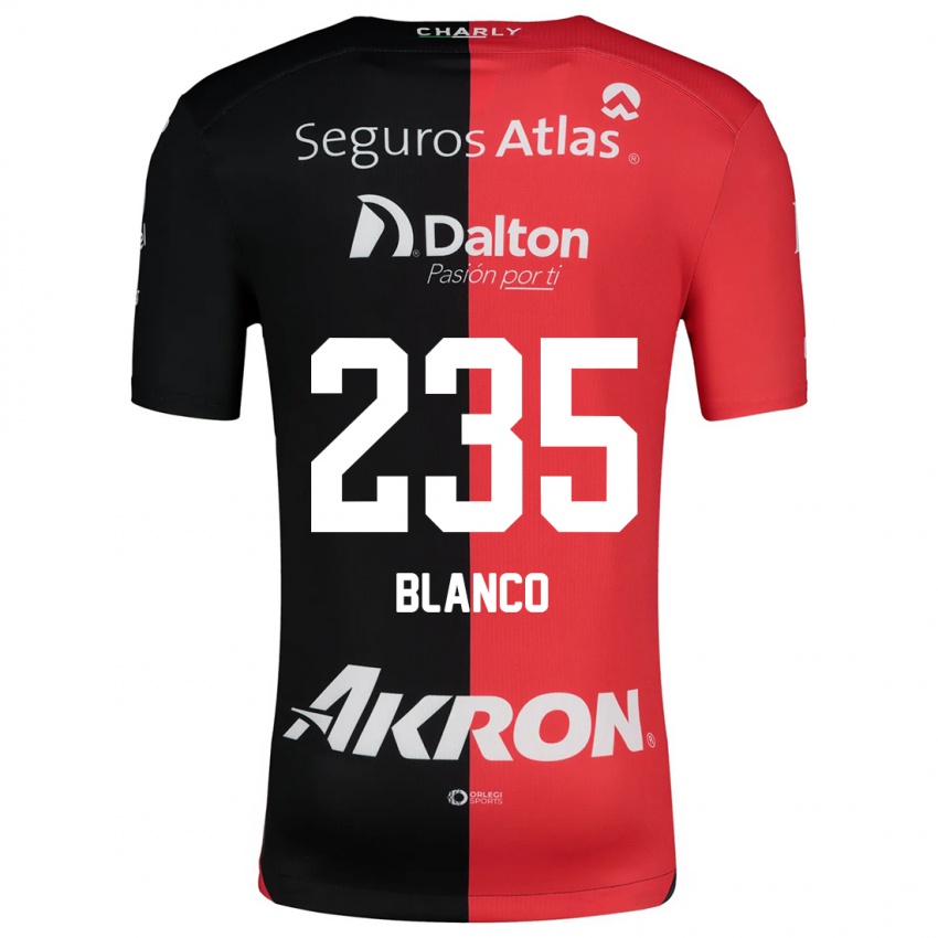 Niño Camiseta Luis Blanco #235 Negro Rojo 1ª Equipación 2024/25 La Camisa