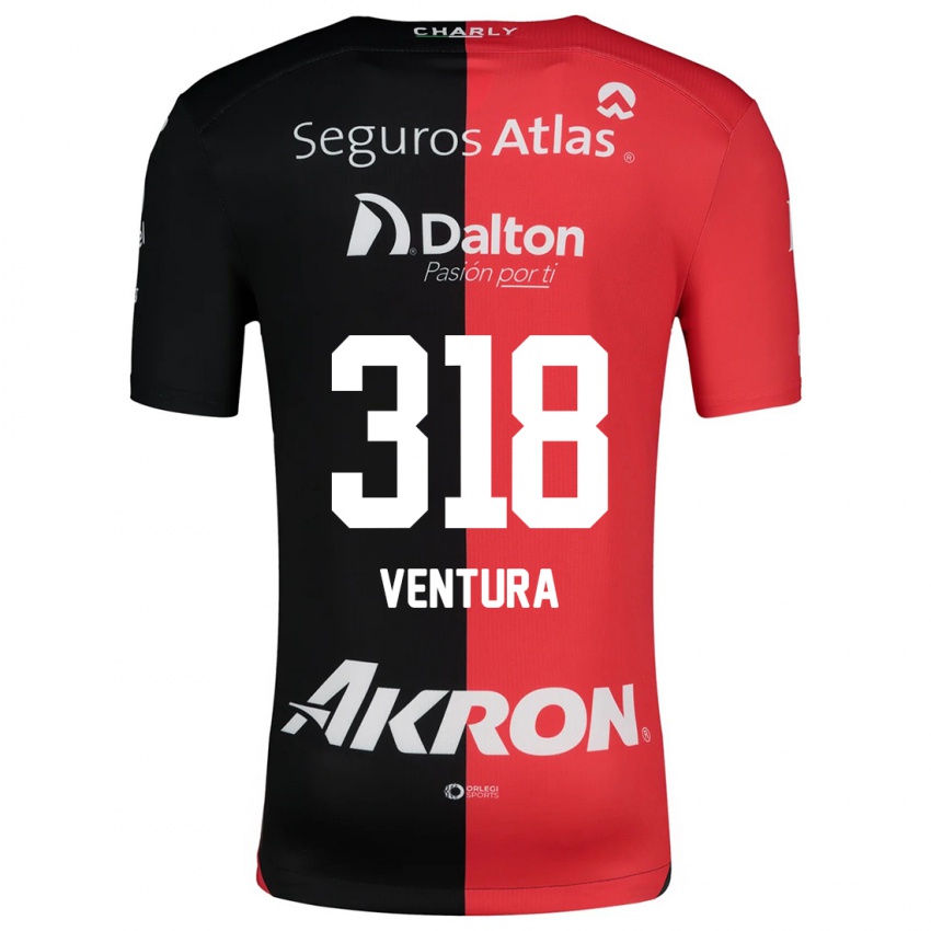 Niño Camiseta Lissandro Ventura #318 Negro Rojo 1ª Equipación 2024/25 La Camisa