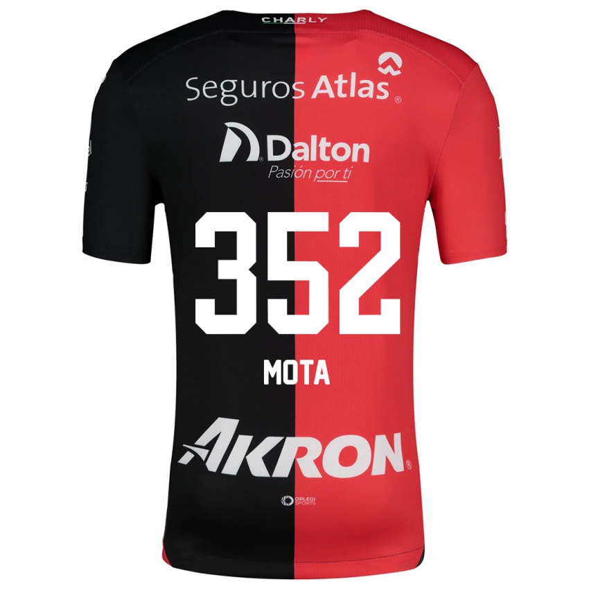 Niño Camiseta Noé Mota #352 Negro Rojo 1ª Equipación 2024/25 La Camisa