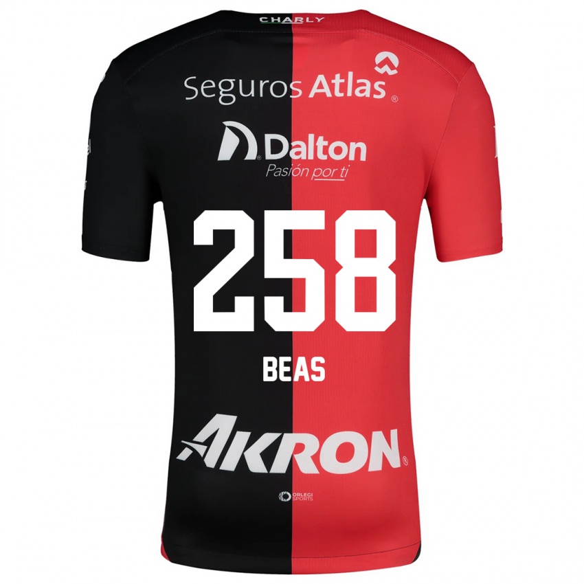 Niño Camiseta Álvaro Beas #258 Negro Rojo 1ª Equipación 2024/25 La Camisa