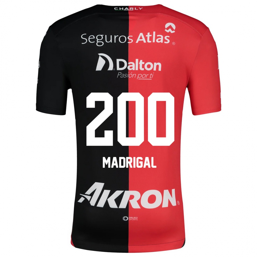 Niño Camiseta Kevin Madrigal #200 Negro Rojo 1ª Equipación 2024/25 La Camisa