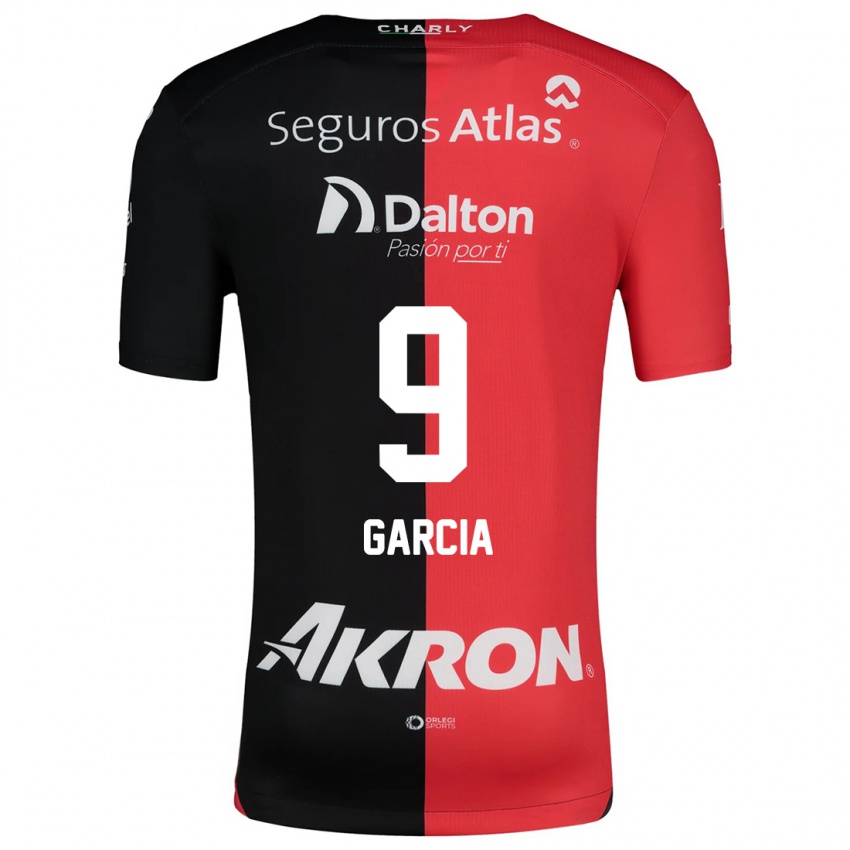 Niño Camiseta Marcia García #9 Negro Rojo 1ª Equipación 2024/25 La Camisa