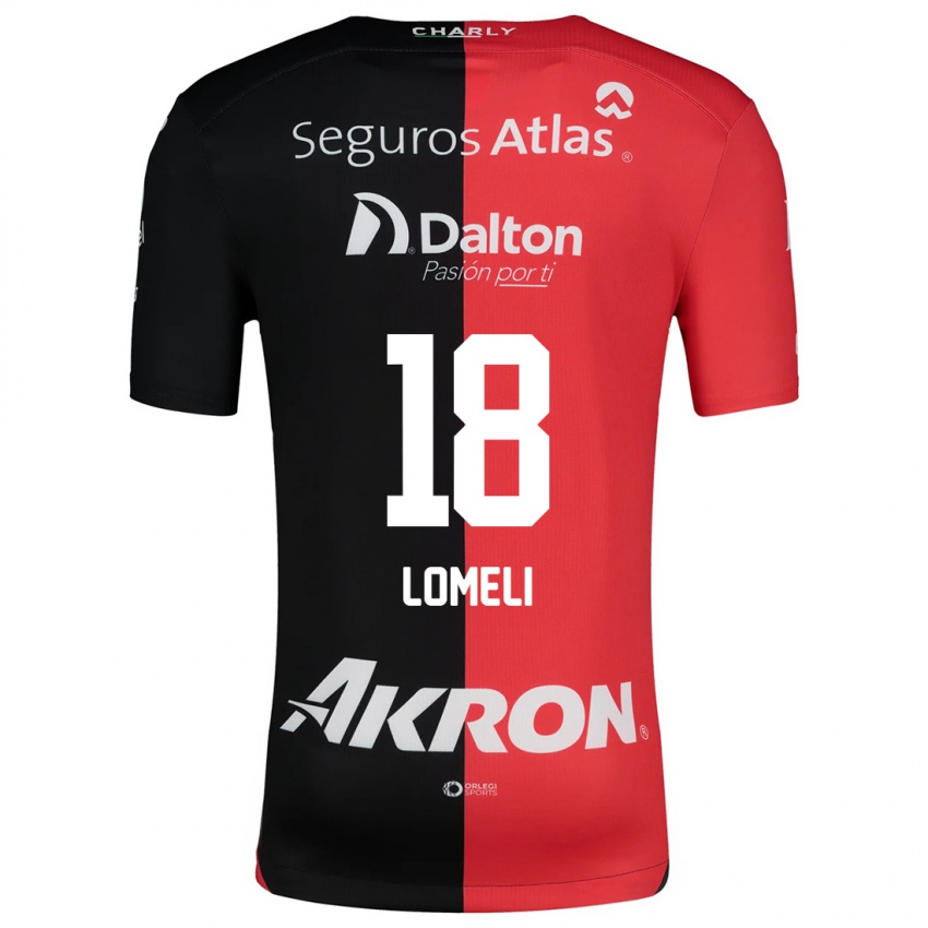 Niño Camiseta Alejandra Lomelí #18 Negro Rojo 1ª Equipación 2024/25 La Camisa