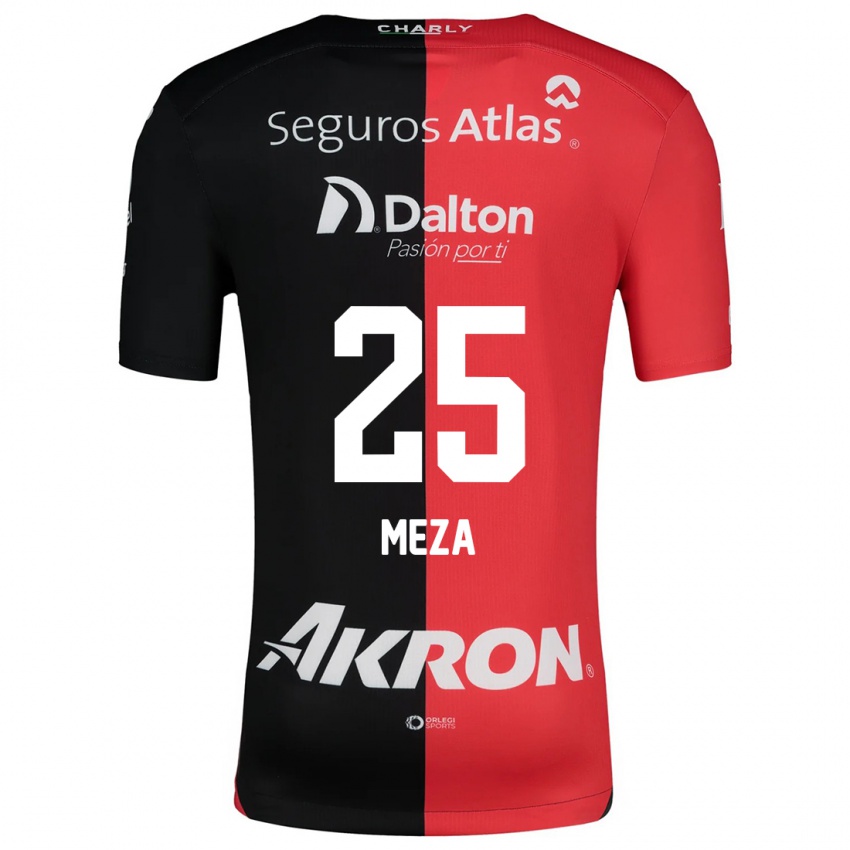 Niño Camiseta Daniela Meza #25 Negro Rojo 1ª Equipación 2024/25 La Camisa