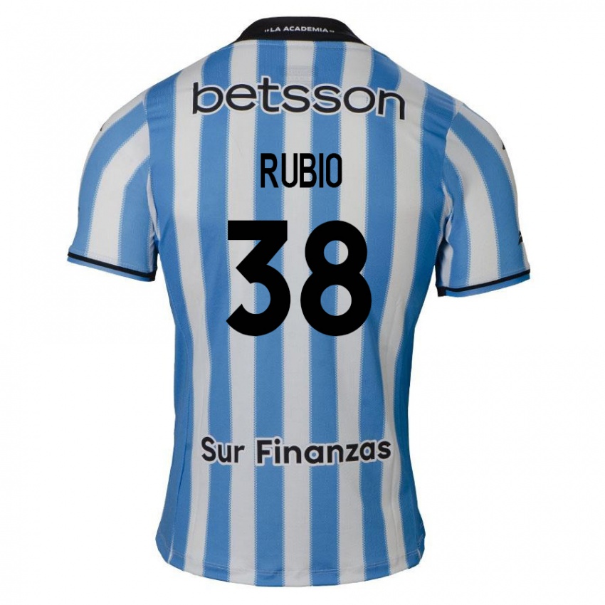 Niño Camiseta Tobías Rubio #38 Azul Blanco Negro 1ª Equipación 2024/25 La Camisa