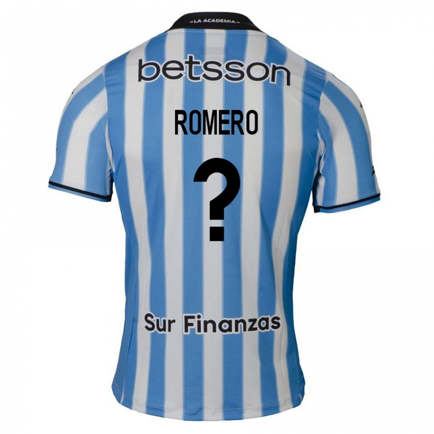 Niño Camiseta Benicio Romero #0 Azul Blanco Negro 1ª Equipación 2024/25 La Camisa