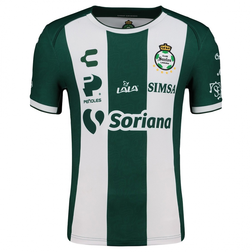 Niño Camiseta Anderson Santamaría #5 Verde Blanco 1ª Equipación 2024/25 La Camisa