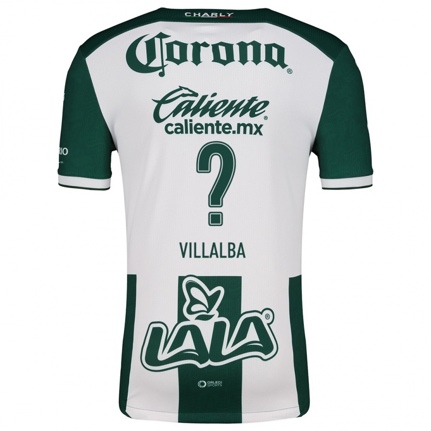 Niño Camiseta Fran Villalba #0 Verde Blanco 1ª Equipación 2024/25 La Camisa