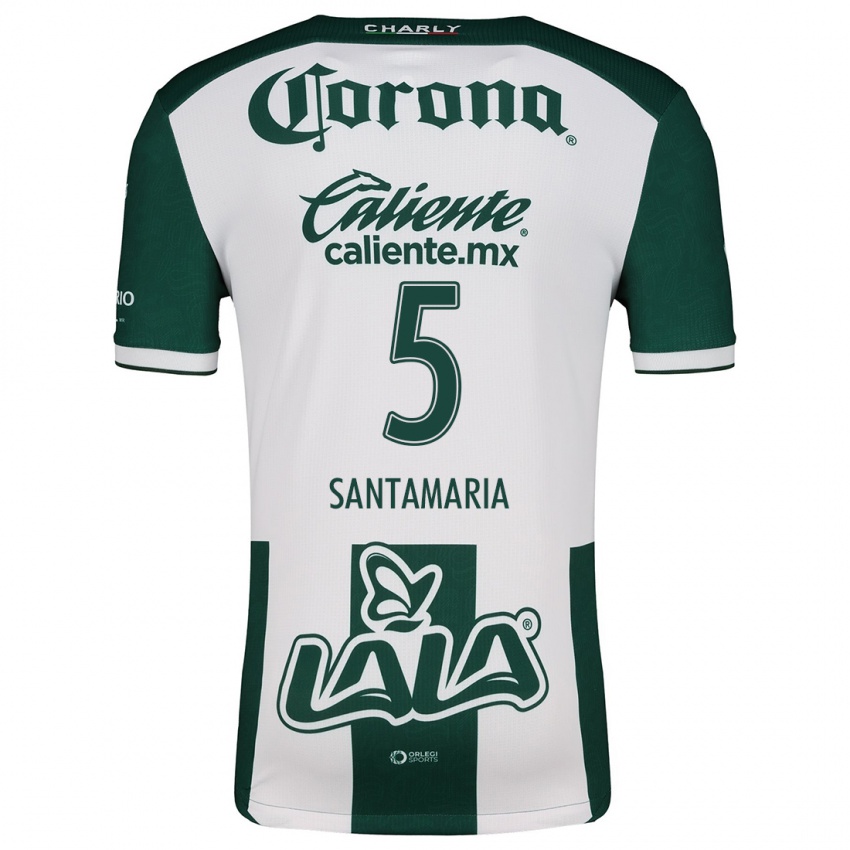 Niño Camiseta Anderson Santamaría #5 Verde Blanco 1ª Equipación 2024/25 La Camisa