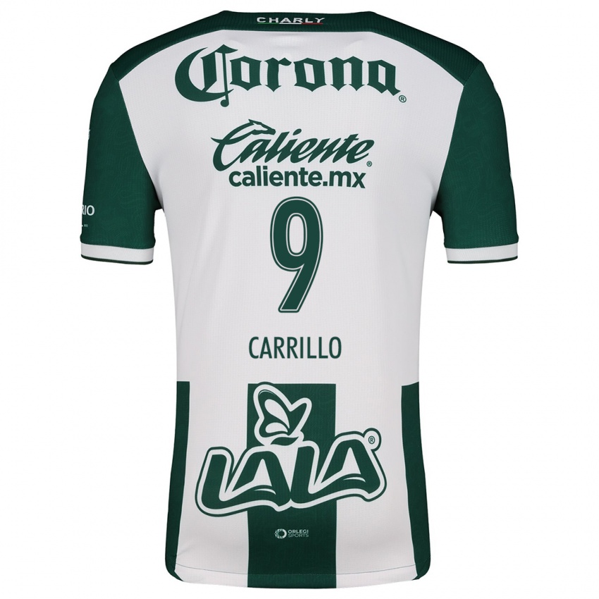 Niño Camiseta Jordán Carrillo #9 Verde Blanco 1ª Equipación 2024/25 La Camisa