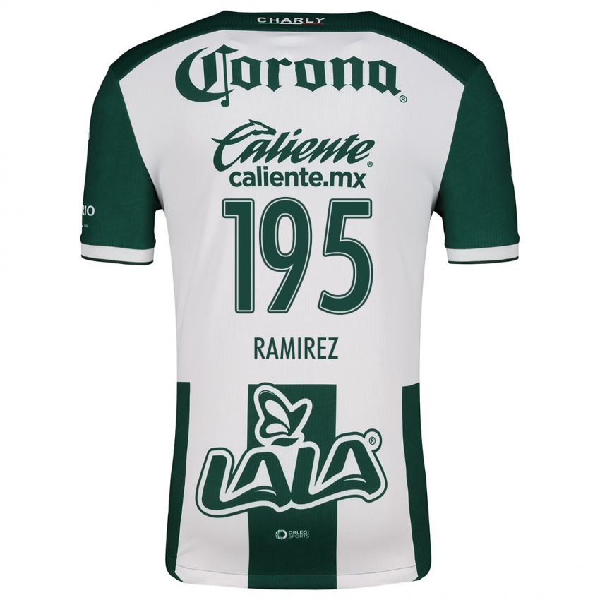 Niño Camiseta Jesús Ramírez #195 Verde Blanco 1ª Equipación 2024/25 La Camisa