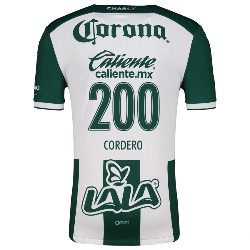 Niño Camiseta Mario Cordero #200 Verde Blanco 1ª Equipación 2024/25 La Camisa