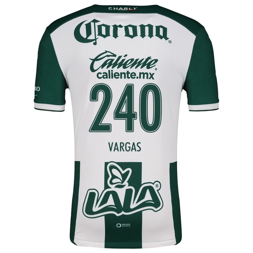 Niño Camiseta Diego Vargas #240 Verde Blanco 1ª Equipación 2024/25 La Camisa