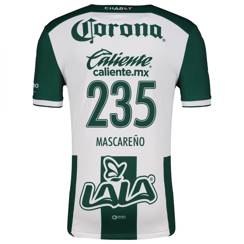 Niño Camiseta Luis Mascareño #235 Verde Blanco 1ª Equipación 2024/25 La Camisa