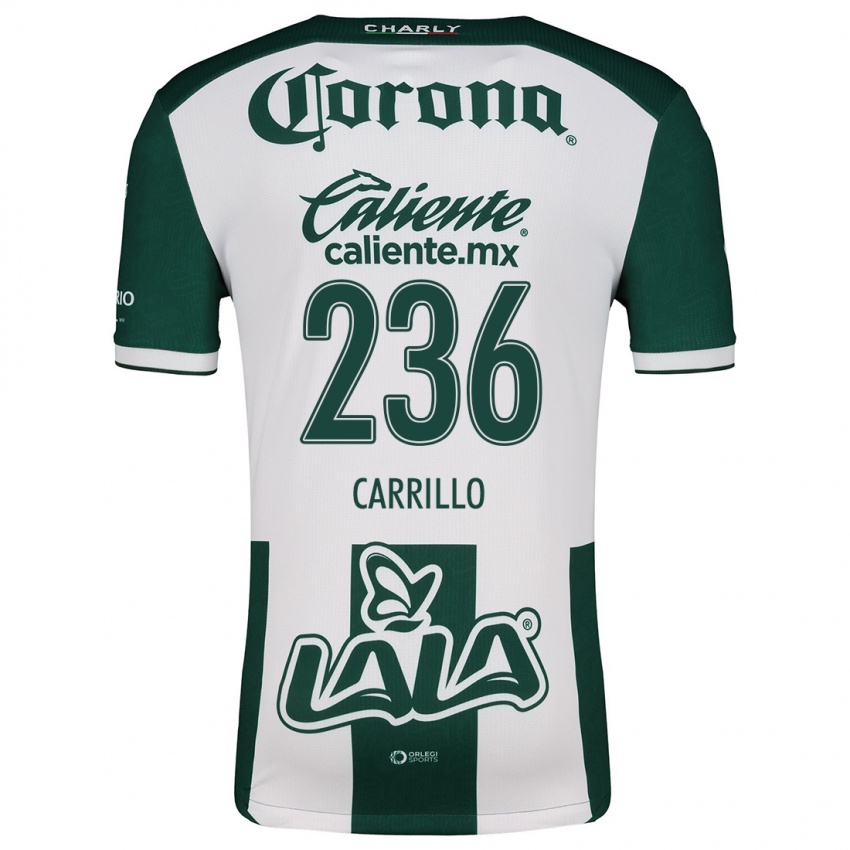 Niño Camiseta Fernando Carrillo #236 Verde Blanco 1ª Equipación 2024/25 La Camisa