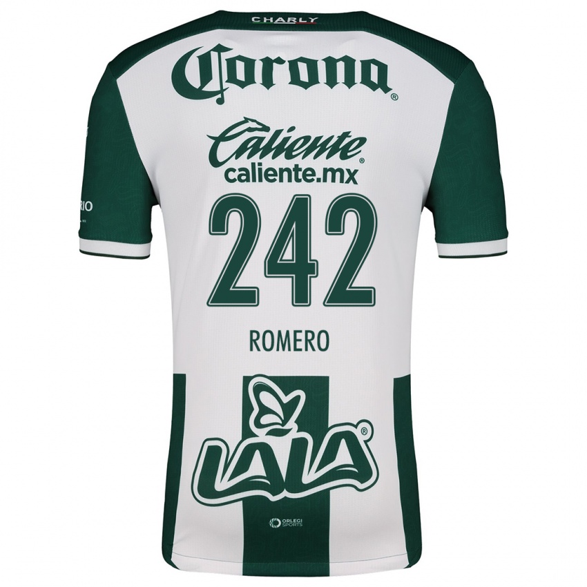 Niño Camiseta Ángel Romero #242 Verde Blanco 1ª Equipación 2024/25 La Camisa