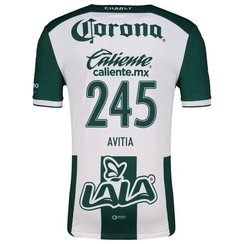 Niño Camiseta Samuel Avitia #245 Verde Blanco 1ª Equipación 2024/25 La Camisa