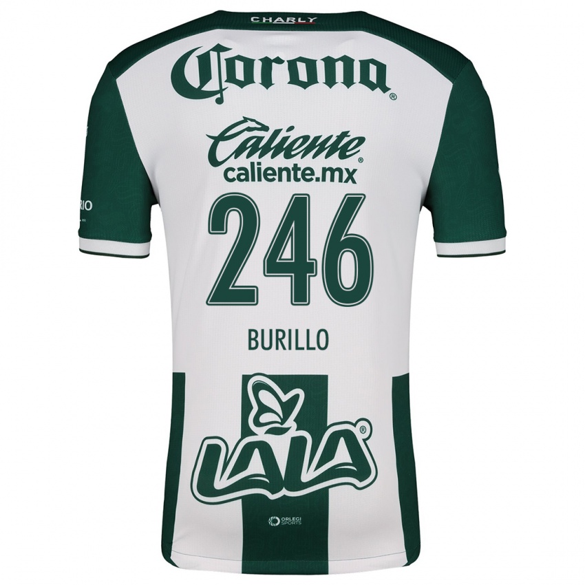 Niño Camiseta Juan Burillo #246 Verde Blanco 1ª Equipación 2024/25 La Camisa