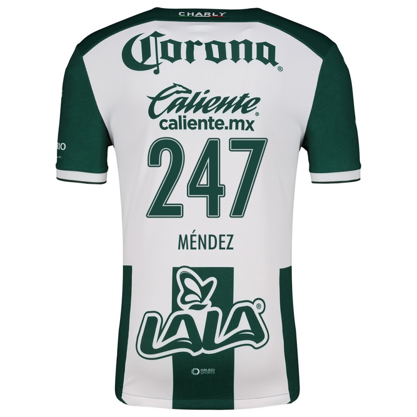 Niño Camiseta Owen Méndez #247 Verde Blanco 1ª Equipación 2024/25 La Camisa