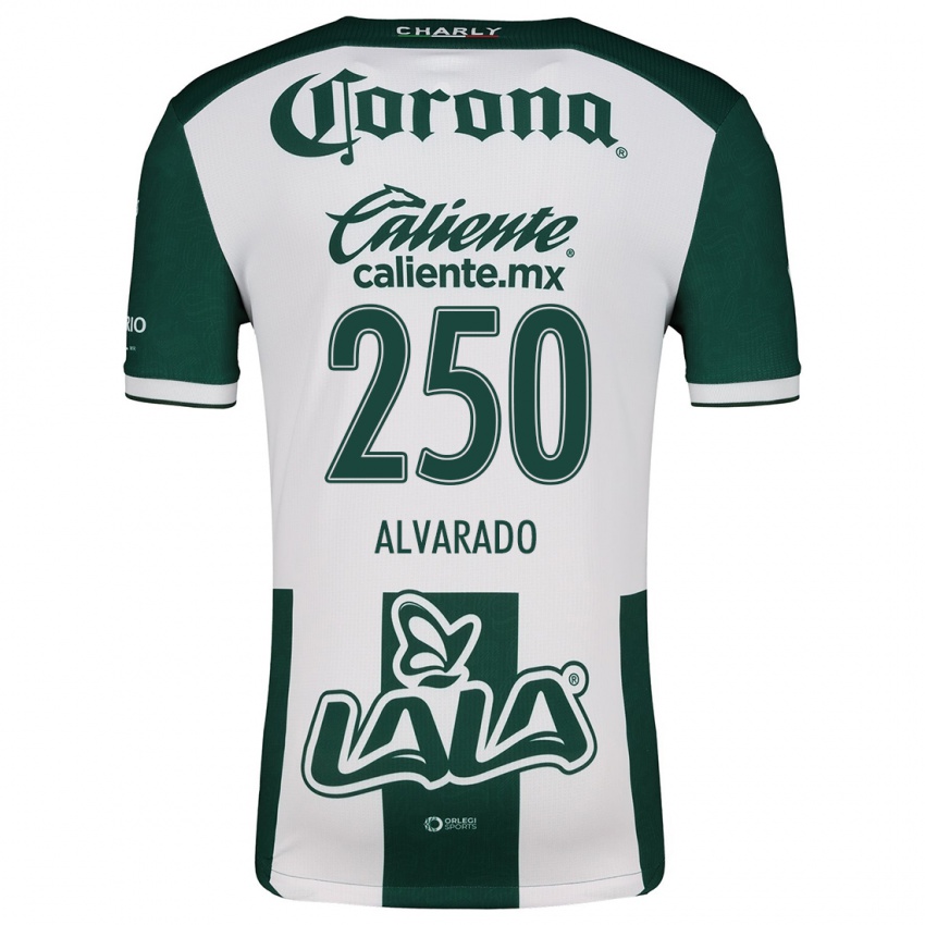 Niño Camiseta Edwin Alvarado #250 Verde Blanco 1ª Equipación 2024/25 La Camisa