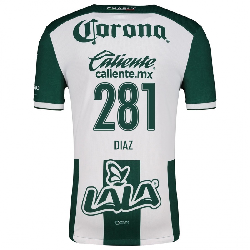 Niño Camiseta Didier Díaz #281 Verde Blanco 1ª Equipación 2024/25 La Camisa