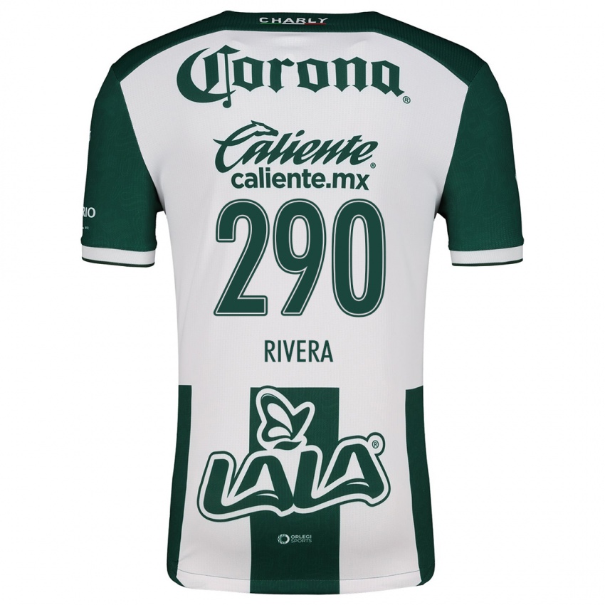 Niño Camiseta Ángel Rivera #290 Verde Blanco 1ª Equipación 2024/25 La Camisa