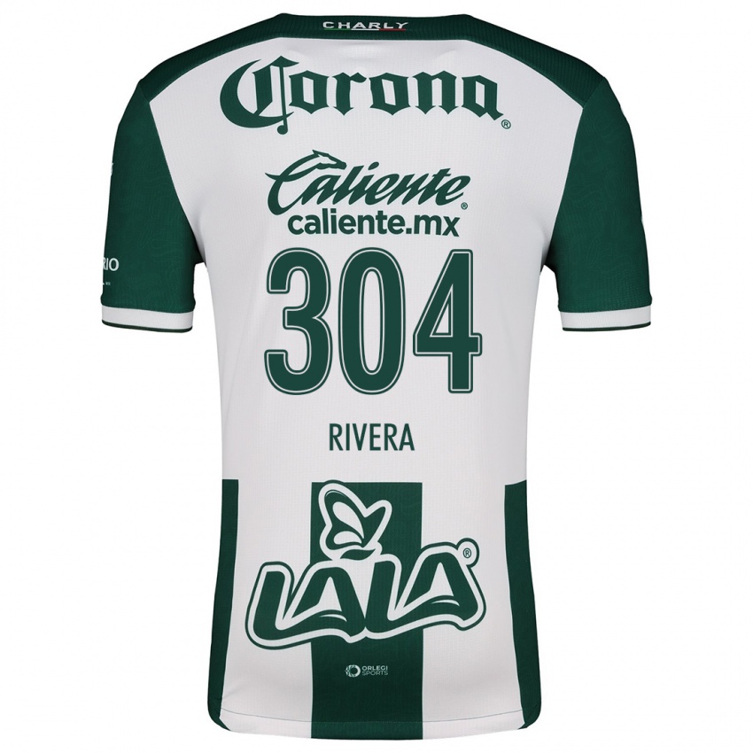 Niño Camiseta Jorge Rivera #304 Verde Blanco 1ª Equipación 2024/25 La Camisa