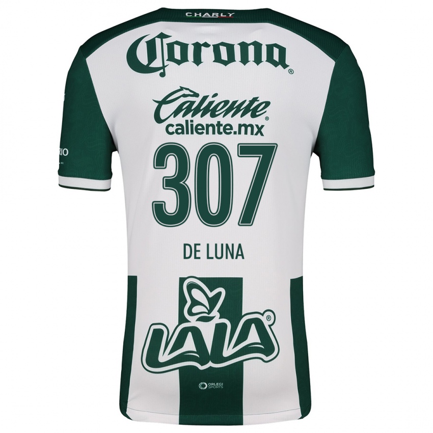 Niño Camiseta Eduardo De Luna #307 Verde Blanco 1ª Equipación 2024/25 La Camisa