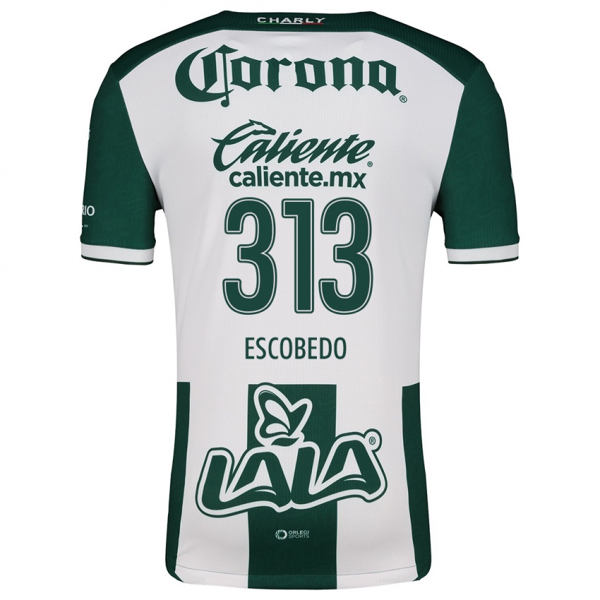 Niño Camiseta Rodrigo Escobedo #313 Verde Blanco 1ª Equipación 2024/25 La Camisa