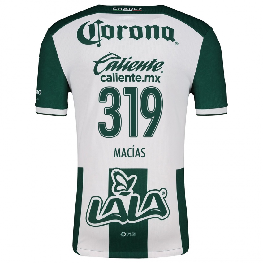 Niño Camiseta Jesús Macías #319 Verde Blanco 1ª Equipación 2024/25 La Camisa