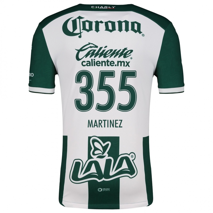 Niño Camiseta Leonardo Martinez #355 Verde Blanco 1ª Equipación 2024/25 La Camisa