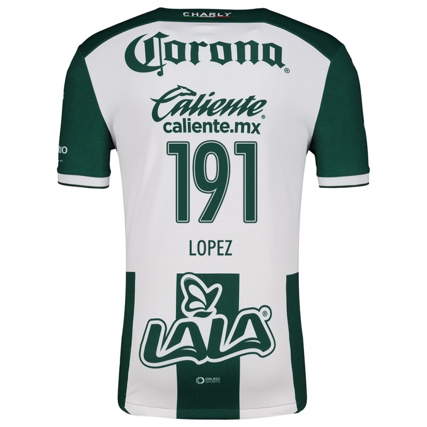 Niño Camiseta Carlos López #191 Verde Blanco 1ª Equipación 2024/25 La Camisa