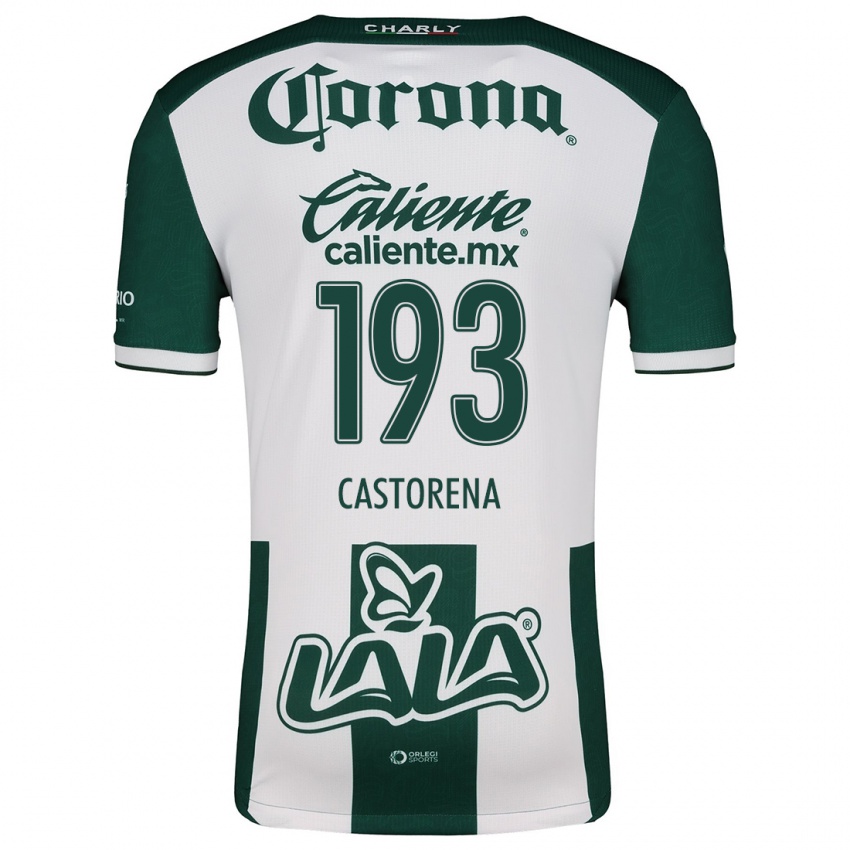 Niño Camiseta Damián Castorena #193 Verde Blanco 1ª Equipación 2024/25 La Camisa