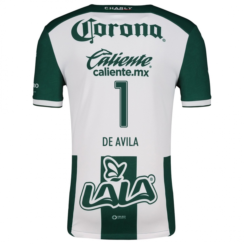 Niño Camiseta Hannia De Ávila #1 Verde Blanco 1ª Equipación 2024/25 La Camisa