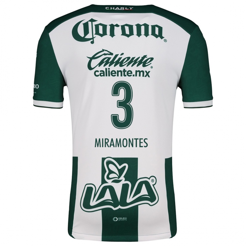 Niño Camiseta Natalia Miramontes #3 Verde Blanco 1ª Equipación 2024/25 La Camisa