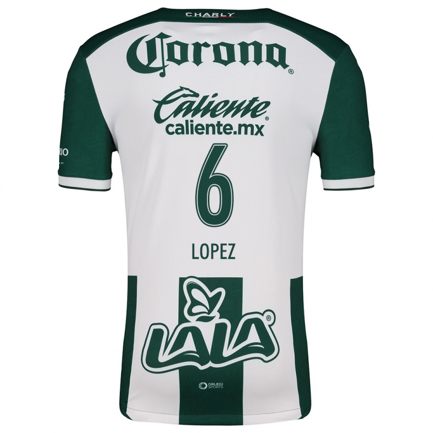 Niño Camiseta Brenda López #6 Verde Blanco 1ª Equipación 2024/25 La Camisa