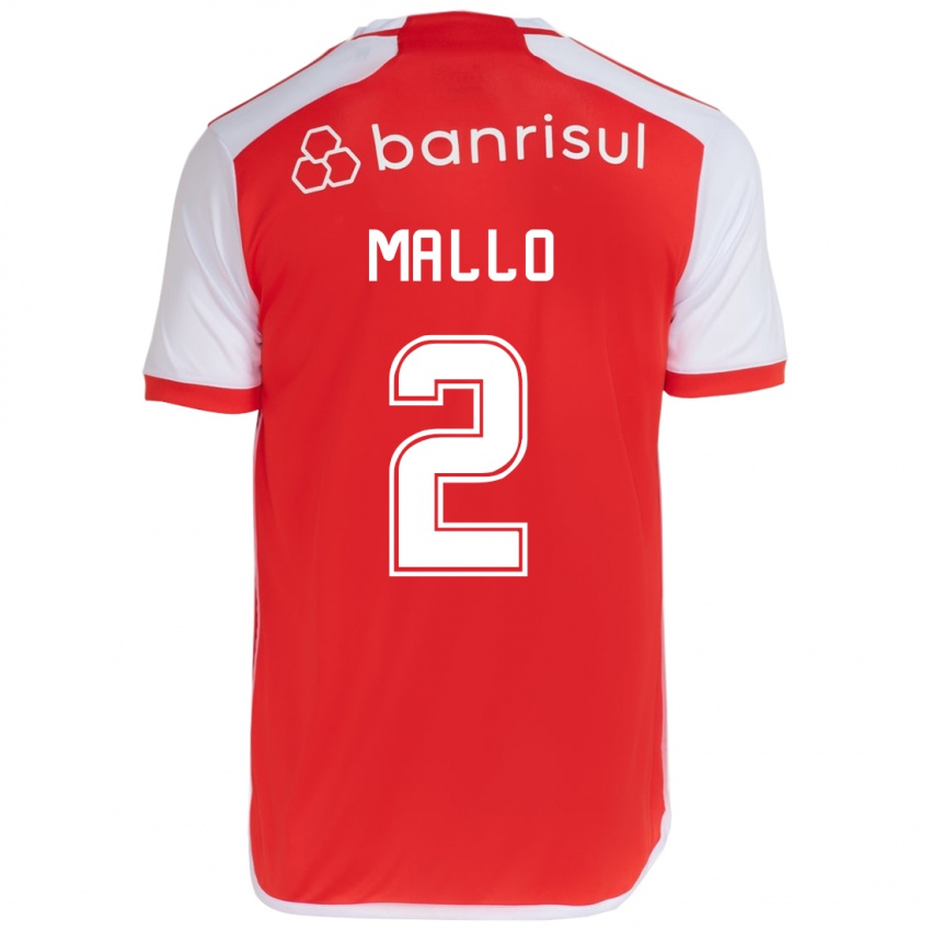 Niño Camiseta Hugo Mallo #2 Rojo Blanco 1ª Equipación 2024/25 La Camisa