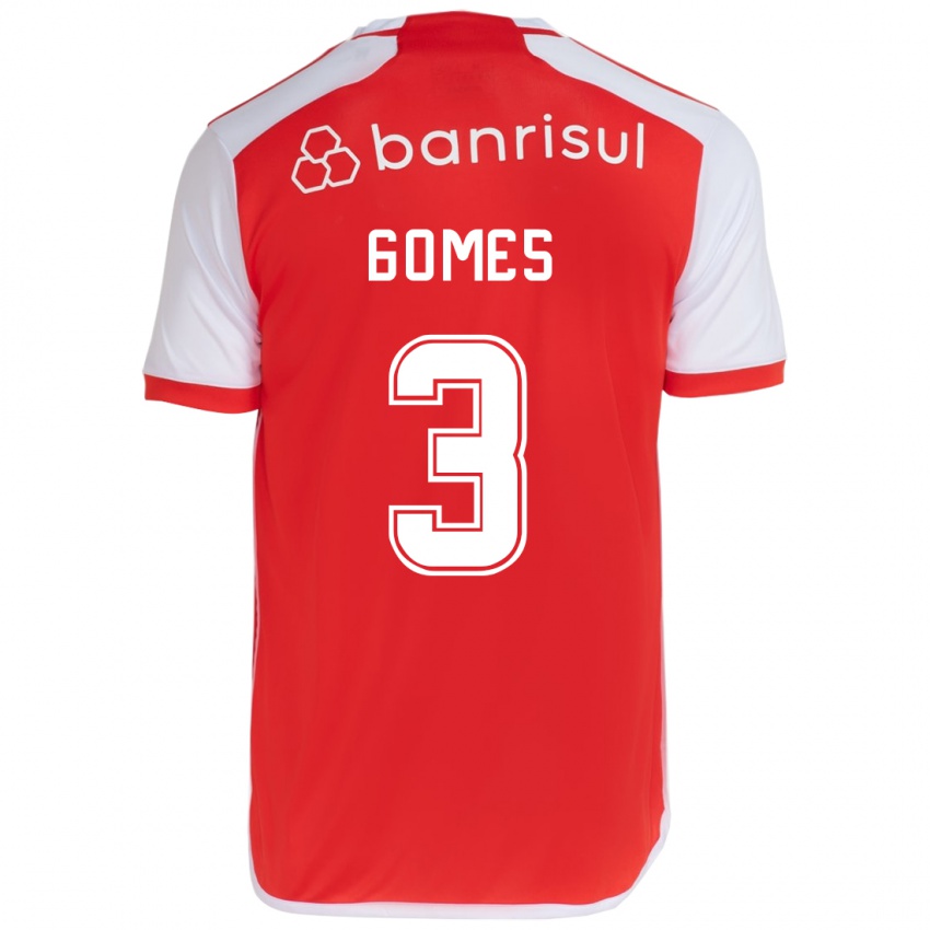 Niño Camiseta Igor Gomes #3 Rojo Blanco 1ª Equipación 2024/25 La Camisa