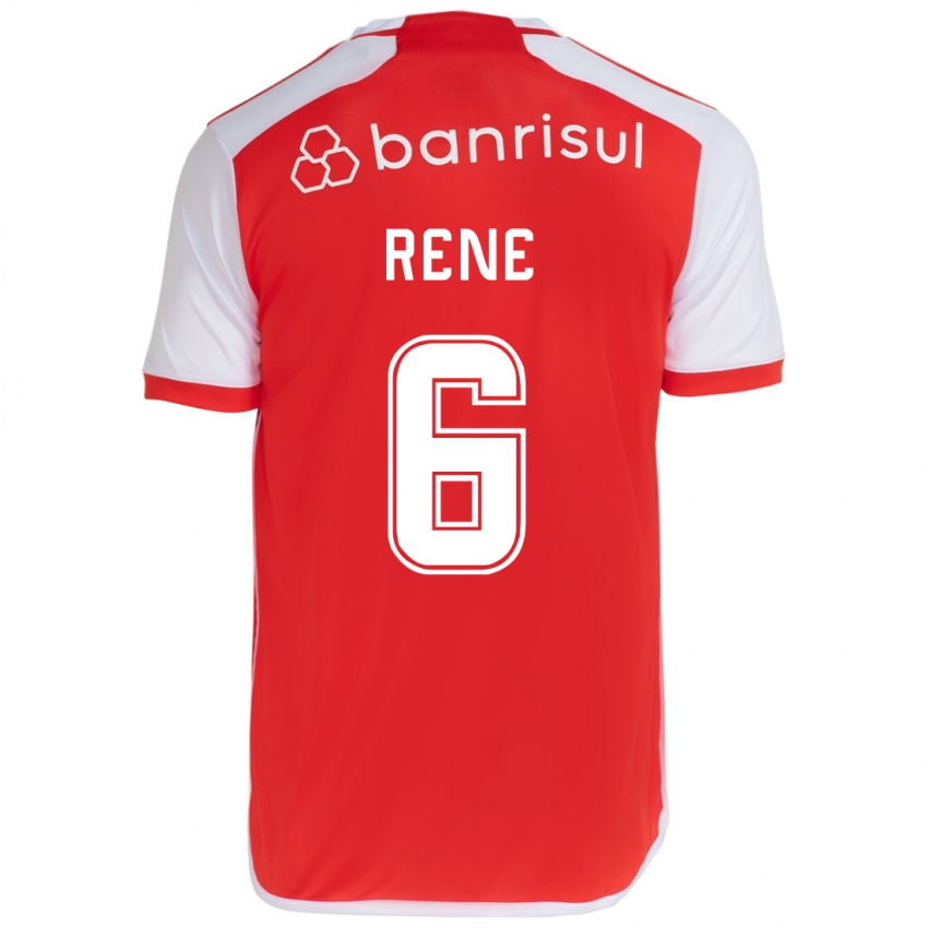 Niño Camiseta Rene #6 Rojo Blanco 1ª Equipación 2024/25 La Camisa