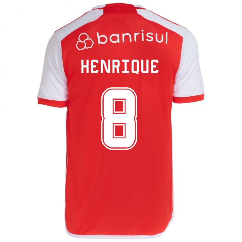 Niño Camiseta Bruno Henrique #8 Rojo Blanco 1ª Equipación 2024/25 La Camisa