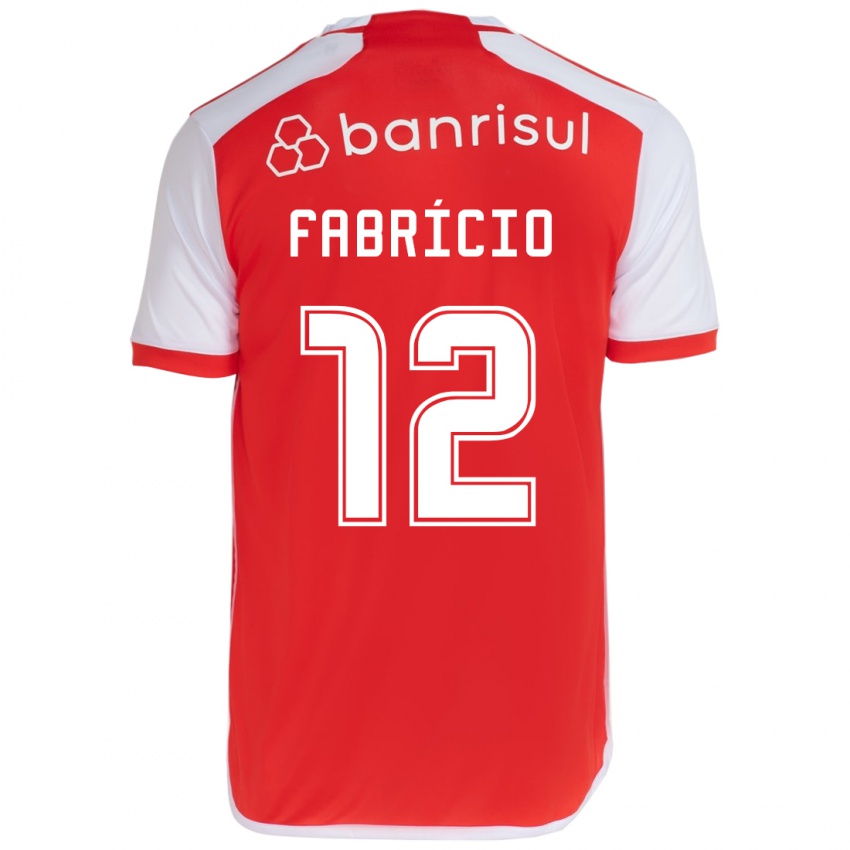 Niño Camiseta Fabrício #12 Rojo Blanco 1ª Equipación 2024/25 La Camisa