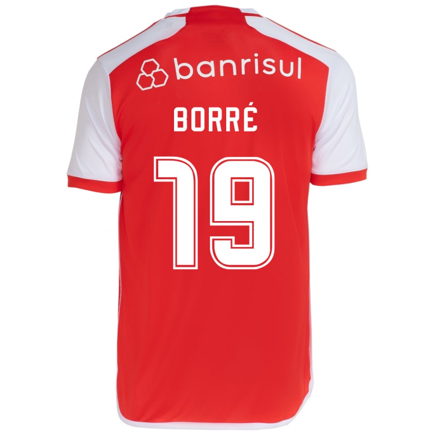 Niño Camiseta Rafael Borré #19 Rojo Blanco 1ª Equipación 2024/25 La Camisa