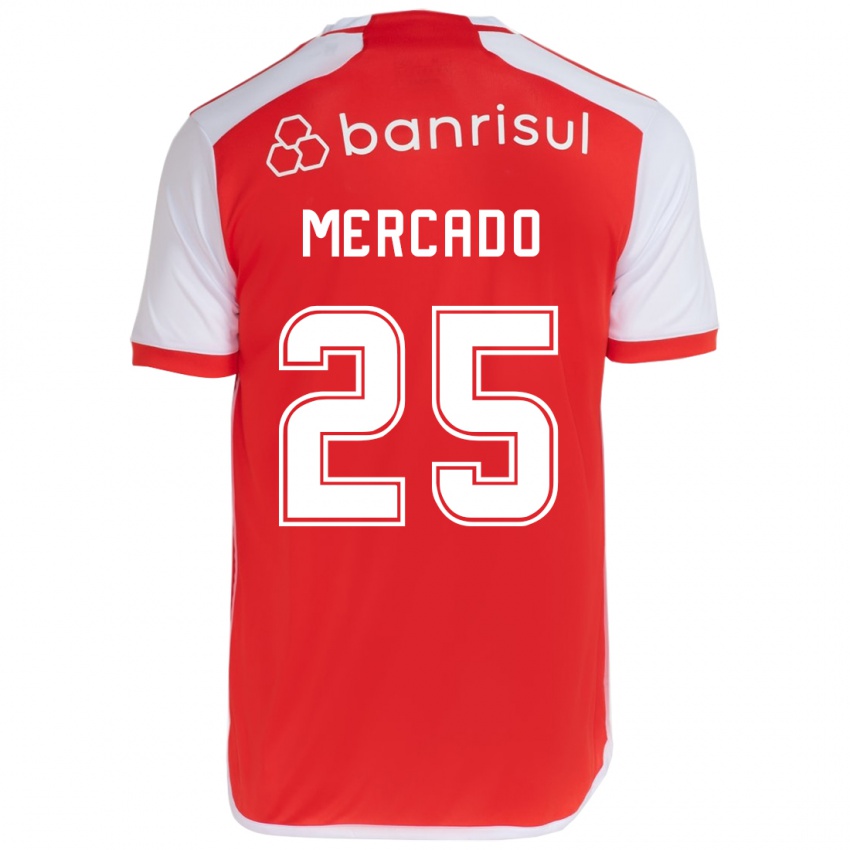 Niño Camiseta Gabriel Mercado #25 Rojo Blanco 1ª Equipación 2024/25 La Camisa