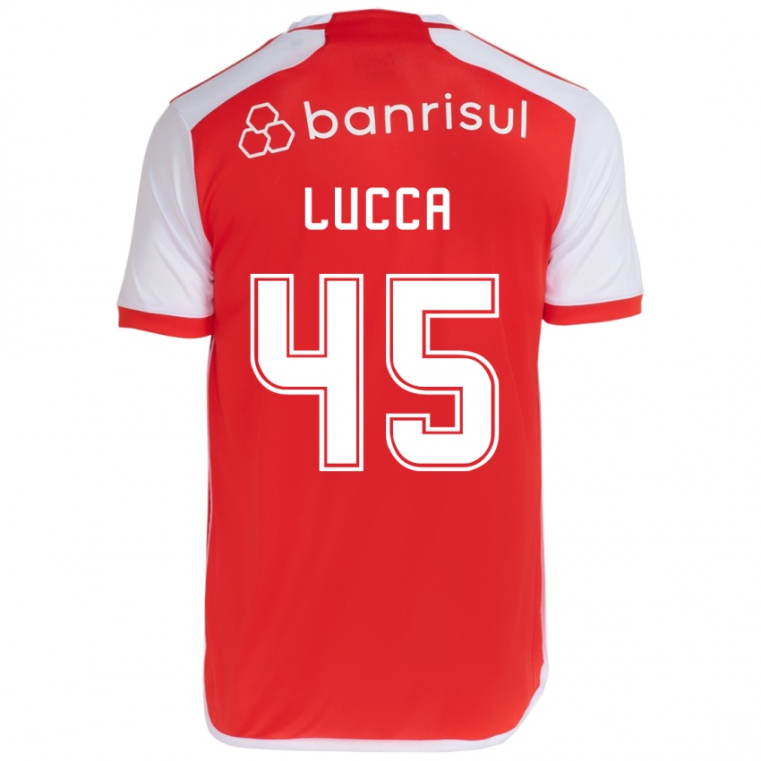 Niño Camiseta Lucca #45 Rojo Blanco 1ª Equipación 2024/25 La Camisa