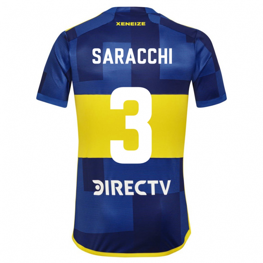 Niño Camiseta Marcelo Saracchi #3 Azul Amarillo 1ª Equipación 2024/25 La Camisa